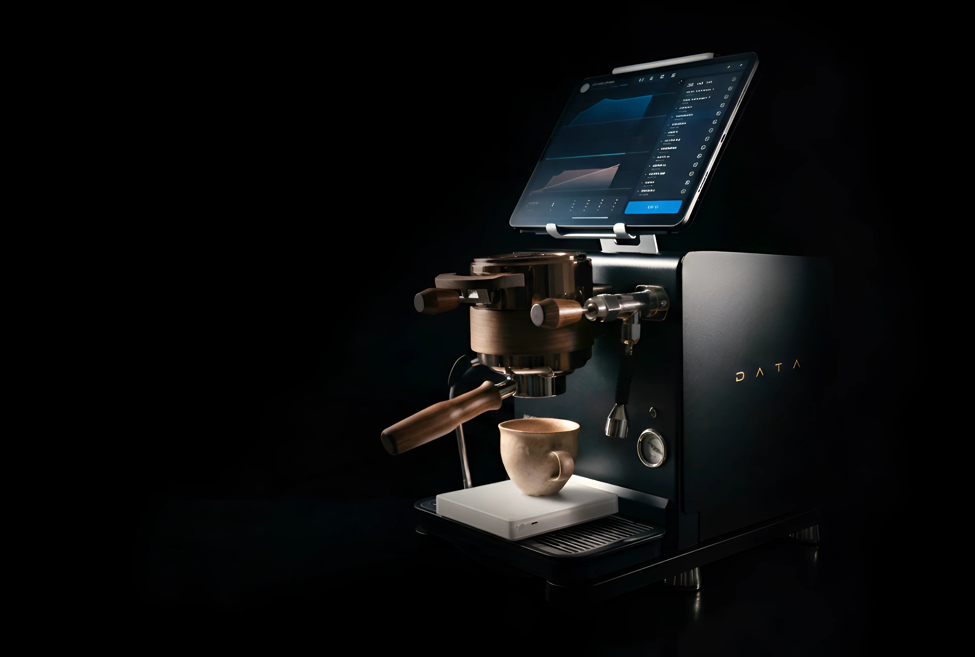 Wendougee DATA S in black comming from the dark it looks beautiful, elegant, extremely luxurious with refined lines, that it can sit an your countertop and give the place elevation of luxurious and present that cannot be ignored vellutto.eu