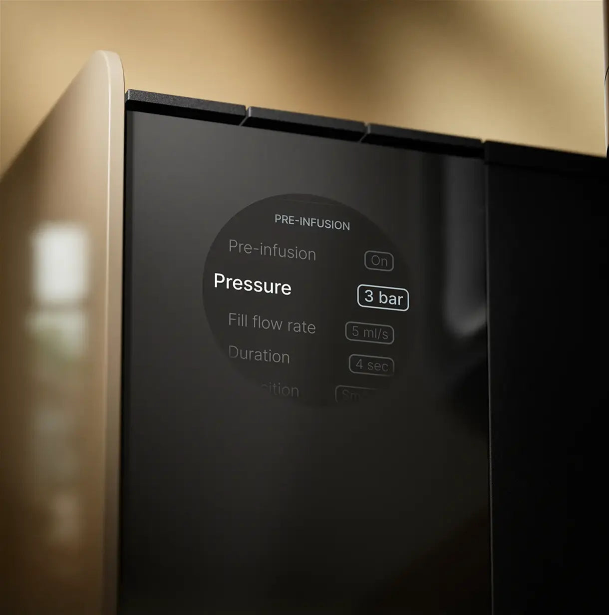 Fellow_espresso_series_1 screen showing pressure profiling vellutto.eu